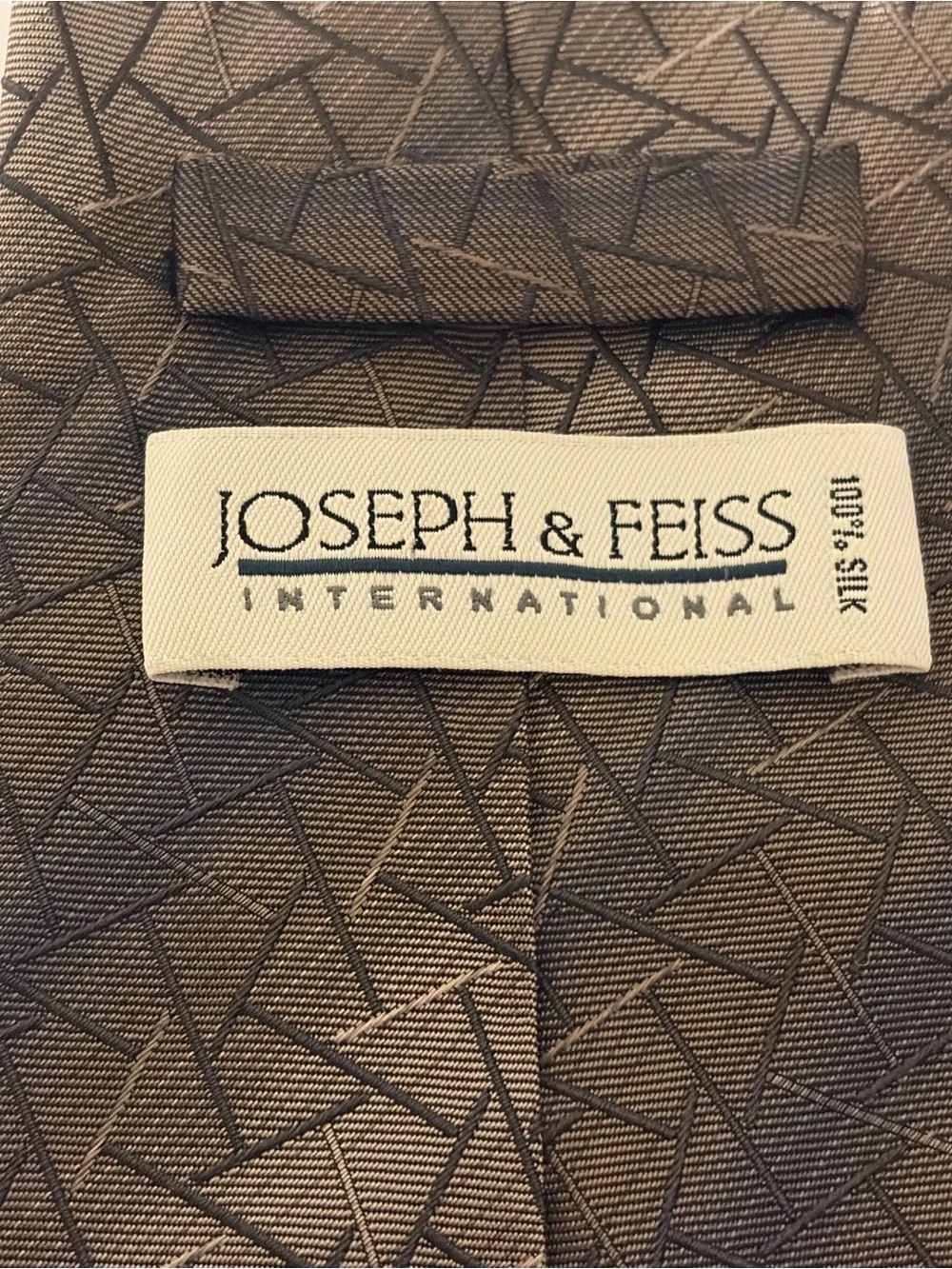Joseph & Feiss Brown Geometric Silk Tie